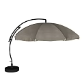 Outdoor Curved Frame Sunshade With Light Color Fabric For Patio Use