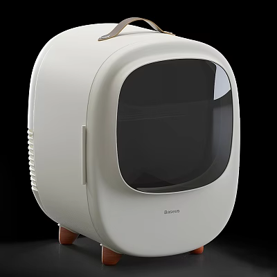 White Balanced Daily Use Appliance With Transparent Window And Wooden Legs 3d model