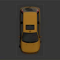 Yellow Hatchback Car With Roof Rack Black Windows And Shiny Silver Wheels
