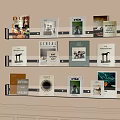 Magazine shelf bookshelf books 3d model