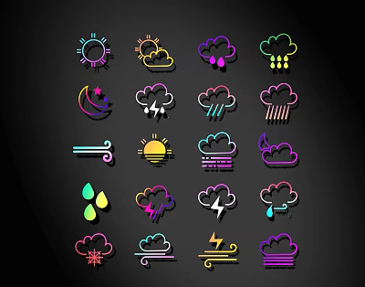 Weather Icons Modern Icons 3d model