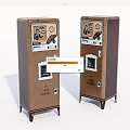 Vintage Brown Coffee Vending Machines As Public Facility With Classic Design