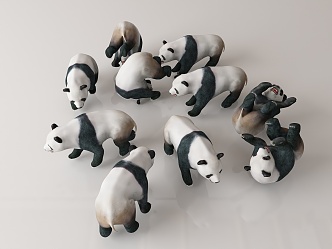 Modern Panda Animals 3d model