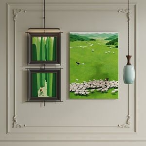 Modern boom decorative painting 3d model