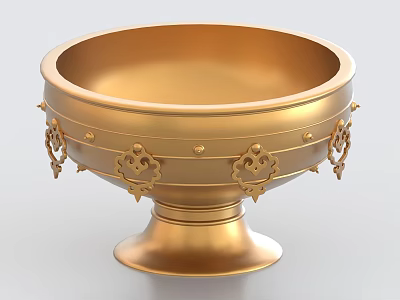Golden Wine Glass Wine Ware Ding 3d model
