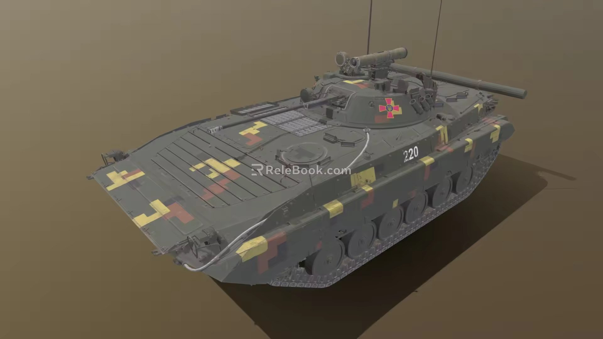 Ukrainian Army Tank BMP-2 Infantry Fighting Vehicle Armored Vehicle Reconnaissance Vehicle Armored Carrier Tracked Armored Vehicle Low Face Number Low Model Simple Model Game 3d model