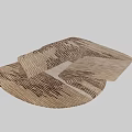 Stylish Rug with Wavy Striped Design Brown and Beige Tones Soft Texture and Layered Patterns