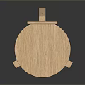 Modern Minimalist Wooden Stool With Round Seat Straight Legs And Backrest