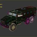 Military Green Armored Vehicle With Six Wheel Drive And Reinforced Structure