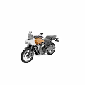 Modern Adventure Touring Motorcycle With White Orange Body Windshield Black Seat And Metal Details