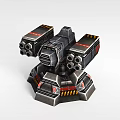 Futuristic Mechanical Tower With Hexagon Structures Black Red Base And Upper Design
