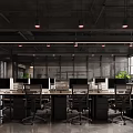 Modern Industrial Open Office Space With Neat Workstations And Ergonomic Mesh Comfortable Office Chairs