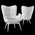 Gray Button Tufted Accent Chair With Wooden Legs For Comfortable Modern Lounge Space