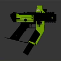 Green And Black Tactical Weapon With Modular Structure And Ergonomic Grip 3d model