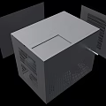 Industrial Equipment Gray Metal Enclosure With Ventilated Side Panels And Square Structure