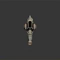 Futuristic Sci-Fi Weapon With Beige Silver Body Red Accent Lines And Intricate Mechanical Design