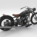 Vintage Motorcycle With Black Body Brown Seat And Classic Chrome Design Details