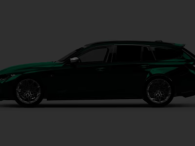 Dark Green Sporty Station Wagon With Sleek Body Design And Stylish Alloy Wheels 3d model