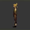 Game Movie Character Blonde Hair Green Top Brown Pants With Yellow Bow Arrows And Quiver