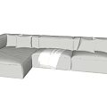 Modern Corner Sofa Fabric Leather Corner Multiplayer Sofa Combination 3d model