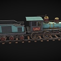 Cartoon Train Train Steam Train Coal Train Transport Train 3d model