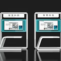 Modern Smart Group And Detection Exhibition Island With Dual Display Screens