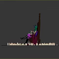 Game Movie Character With Green Hair Purple Wings Sitting On Throne Surrounded By Candles