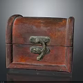 Vintage Red Wooden Storage Box With Decorative Metal Lock For Home Use