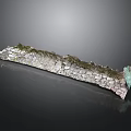 Natural Moss Covered Stone Wall Segment With Textured Surface And Greenery