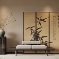 new chinese style screen 3d model