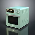 Mint Green Modern Kitchen Appliance Toaster Oven With Digital Display And Knob Control
