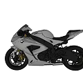BMW Sport Motorcycle With Sleek Gray Body Black Seat And Alloy Wheels
