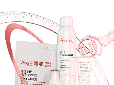 Avene Thermal Spring Water Skincare Spray Soothing Repair Cream For Sensitive Skin 3d model