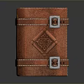 Vintage Leather Notebook With Decorative Pattern And Metal Buckles For Daily Use