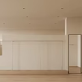 Modern Minimalist Clothing Store Interior With Warm Recessed Lights Full Length Mirror And Wooden Floors