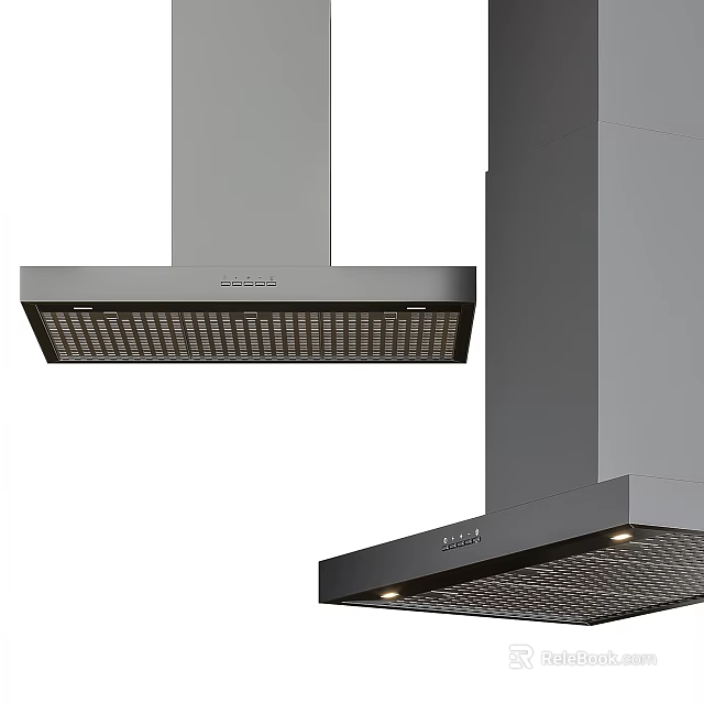 Modern Stainless Steel Kitchen Range Hood With LED Lighting And Efficient Ventilation 3d model 