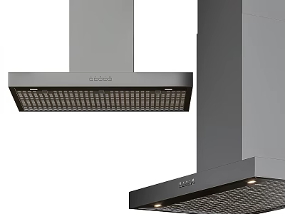 Modern Stainless Steel Kitchen Range Hood With LED Lighting And Efficient Ventilation 3d model