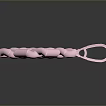 Pink Metallic Fashion Pendant With Intricate Chain Design And Shiny Surface