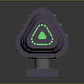Purple Mechanical Device With Green Protruding Parts And Stable Base