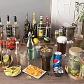 Modern Juice Juice Wine Combo 3d model