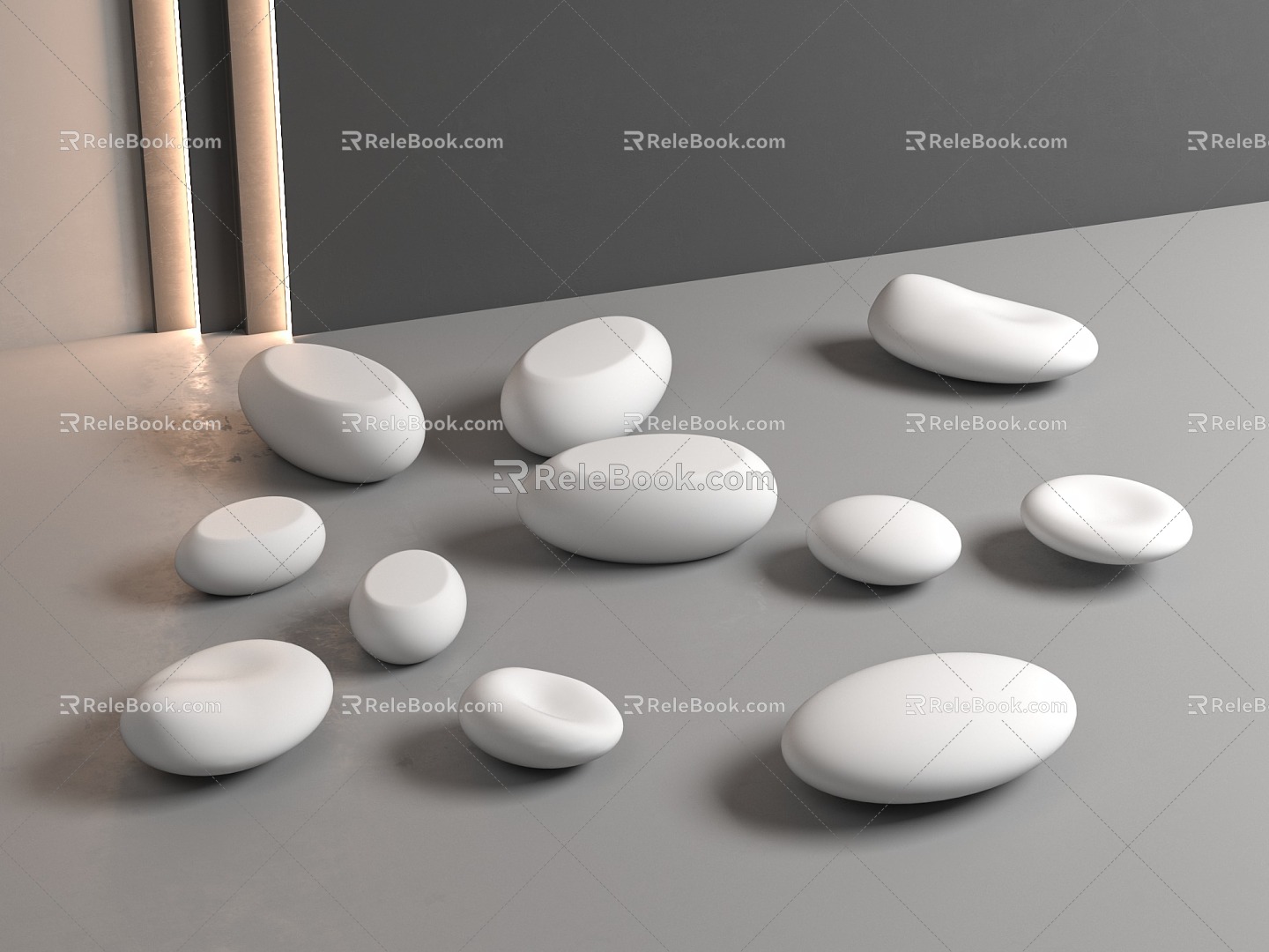 Stone Landscape Seat Stone 3d model