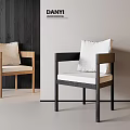 Modern Single Chair Design Featuring Wooden Black Frames Light Cushions Wood Panel Wall Interior
