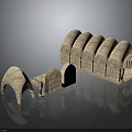 Arched Scene Model Components With Multiple Structural Units 3d model