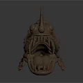 Detailed 3D Anglerfish Model with Metallic Texture Open Mouth Long Lure Prominent Eyes Spiky Structures