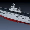 Aircraft Carrier With Gray Hull Flight Deck Number 33 39 Red Bottom And Superstructure 3d model