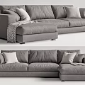 Modern corner sofa multiplayer sofa 3d model