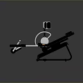 Rehabilitation Training Equipment For Leg Exercises With Black Reclining Chair And White Mechanical Structure