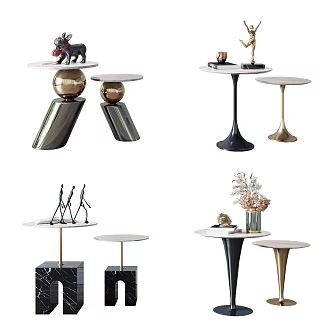 Light luxury round several sides several corners several combinations 3d model