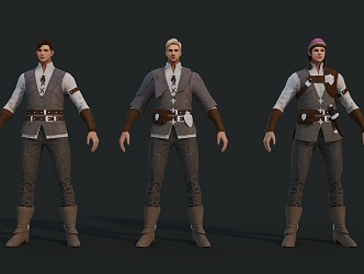 Medieval Civilian Young Gentleman Mercenary Ranger Warrior Boy Handsome Artist 3d model