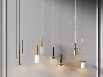 Modern Metal Pendant Lights With Diverse Designs And Hanging Styles 3d model